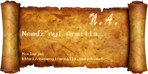 Neményi Armilla névjegykártya